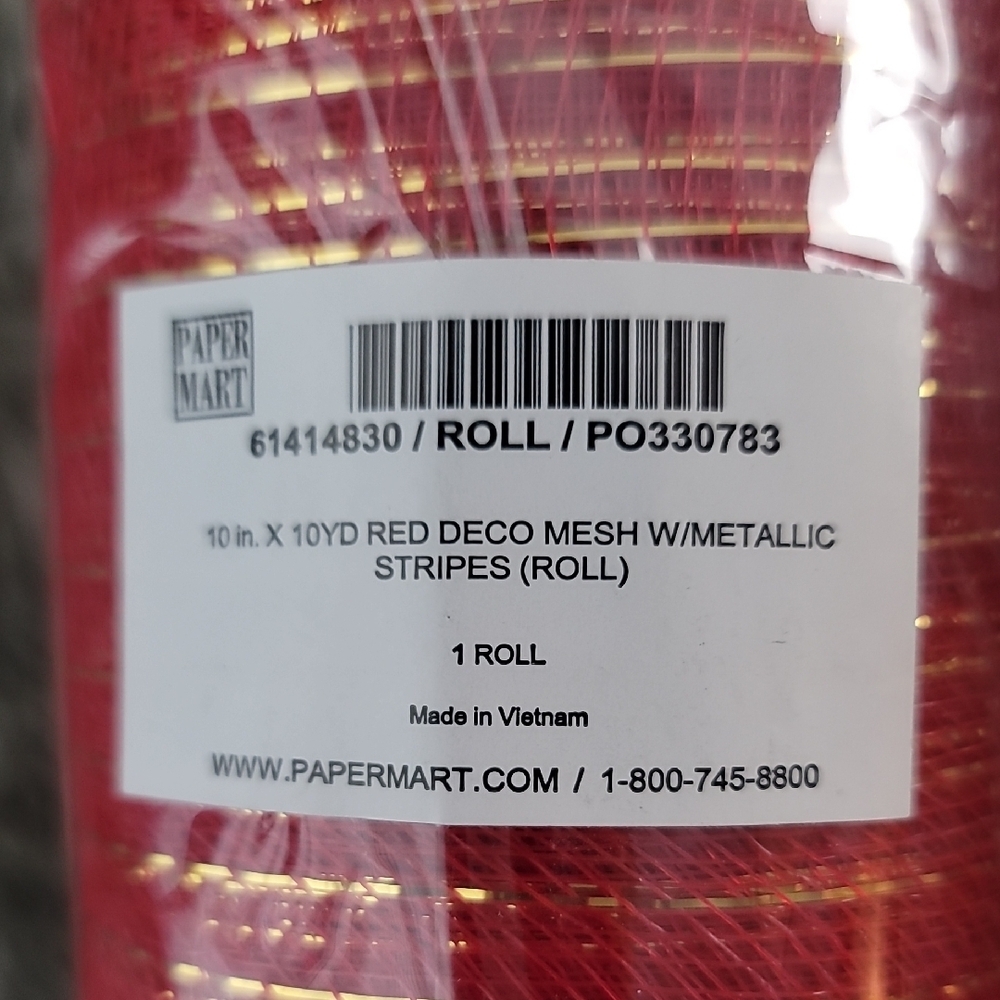 Vibrant Red and Gold Craft Mesh Rolls - Picture 2 of 5